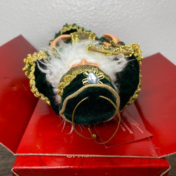 Home for the Holidays Visions of Santa Claus in Green Ornament 8" Christmas NWT - Picture 6 of 11